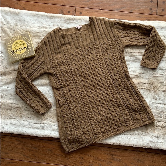 J. Jill Tops - J. Jill Brown Cable Sweater